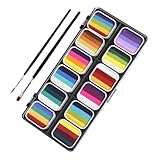 LIFKOME Farben Wasserlösliches Face Paint Kit für Erwachsene und Matte Perlmutt Farbtöne Sicher Hautfreundlich Tragbar mit Aufbewahrungsbox für Karneval Halloween Bodypainting DIY Designs