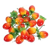 DECHOUS 20st Simulierter Kleiner Fruchtmodellsatz Requisiten Für Die Obstfotografie Früchte Kirschtomaten Mülleimer Küche Küchenmülleimer Miniatur-Essen Treteimer Für Die Küche Groß Schaum