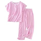 WEEOATAR Krankenhauskittel, Behinderungshilfe für Kinder, nach Operationen, vollständig offen, einfach zu tragen mit magischen Aufklebern, Inkontinenzkleidung für Jungen und Mädchen (Rosa, 160 cm)