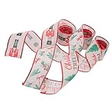Beavorty 3 Rollen Geschenkband Für Weihnachten Weihnachtsdeko Hochzeitsband Frohe Weihnachtsband Band Mit Drahtrand Weihnachtsverpackungsband 5-yard-band Dekoratives Band Türschleifenband