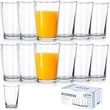 Vilde Gläser-Set Trinkgläser Wassergläser Saftgläser Universalgläser als Wassergläser I hohe Stoßfestigkeit Saftgläser Schorlegläser Longdrinkgläser 200 ml 12 Stk.