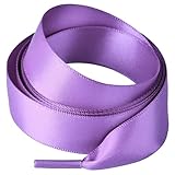 Olukssck Schnürsenkel für Damen, 1,9 cm breit, bunt, Satin-Schnürsenkel für Sneakers, 2 Paar, Hellviolett (2 Paar), 31inch(80cm)