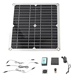 Solar-Wasserpumpen-Set, solarbetrieben, 50 W, Panel, 22 W, Tauchpumpe mit Batteriekasten, Zeitsteuerung, DC12 V, für Gartenbrunnen, Teich, Pool