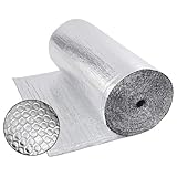 Dripex Isolierfolie Dämmfolie 0.6x10m, Alu-Luftpolsterfolie 3-4mm, Heizkörper Reflexionsfolie für Dächer Fenster Rohre Böden