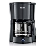 SEVERIN Kaffeemaschine 'Type' mit Glaskanne, aromatischer, schneller und leise gebrühter Kaffee mit dem Kaffeebereiter für bis zu 10 Tassen, Filterkaffeemaschine, schwarz, KA 4815