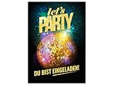 Minkocards 12 Einladungskarten zum Geburtstag Jubiläum Hochzeit Kindergeburtstag VIP Disco Jungen Mädchen Jungendliche Erwachsene Einladung