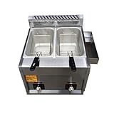 Kommerzielle Edelstahl-Fritteuse, Gastyp, Hähnchen-Kartoffel-Friteusen mit zwei Körben Sicherheit Einfache Reinigung