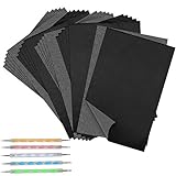 Lucywey 100 Blatt A4 Carbon Kohlepapier, Graphitpapier und Pauspapier mit 5 Pcs Embossing Stylus, Durchschlagpapier für Holz, Papier, Leinwand(8.26 X 11.8 Zoll)