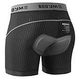 NOOYME Fahrradhose Herren Radunterhose Herren Schnelltrockende Radlerhose Herren mit Sitzpolster 4D Atmungsaktive Fahrradunterhose Herren Gepolstert Elastische Radhose Herren Schwarzgrau XL