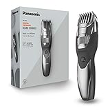 Panasonic ER-GB44-H503 WET&DRY Bartschneider für Herren, mit Kamm, Schnelleinstellung, wiederaufladbar, Edelstahl, lange Akkulaufzeit, waschbar, 20 Einstellungen, Silber