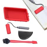 Holzleim-Auftragsgerät | Kleberoller Mit Leimwanne,Inklusive Pinsel & Spachtel, Tragbar & Wiederverwendbar, Holzleim-Set Für -