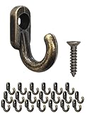Fuxxer 20x Mini Eisen-Haken, Wand- & Deko-Haken aus Metall im Vintage Bronze Design, klein