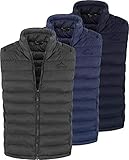 normani Wattierte Outdoor Steppweste für Herren - winddicht & wasserabweisend - mit Stehkragen und geräumigen Taschen Farbe Dunkelblau Größe XL