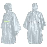 Leichte Regenponcho Wasserdichte Regenjacken Wiederverwendbar Ripstop Atmungsaktive Mehrzweck Regenmantel mit Kapuze Faltbare Schutzdecke Unterschlupf Plane Ideal für im Freien Camping Wandern Angeln