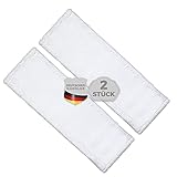 Okaei 2 Stück Wischmopp Bezug (50 cm) - Premium Bodenwischer-Wischbezug aus 100% Microfaser - Wischer-Bezug für Gründliche Reinigung von Glatten & Leicht Unebenen Böden - Mikrofaser Moppbezug Weiß