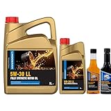 Lindemann Ölwechsel-Set und Schutz - Motoröl 5W-30 LL 5L + 1L - Oil System Cleaner (Motorreiniger) - Engine Performance Treatment (Ölzusatz)