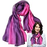 Obelunrp Seidenschal für Frauen, 77 x 35 Zoll weiche leichte Seidenschals, Mode -Gradient -Seidenschal, Mehrzwecksuchhalsschal für Frauen, Seidenschalel