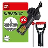 SWISSINNO Wühlmausfalle PRO SuperCat inkl. Zubehörset - Effiziente Schlagfalle gegen Feld- + Wühlmäuse, Patentierter Auslösemechansimus, Sicher + Wiederverwendbar - 2 Fallen + 1 Zubehörset