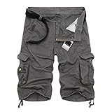 Shorts für Herren, Sport, Sommer, lässig, kurze Hose, leichte Arbeitshose, Cargo-Bermuda, mehrere Taschen, modische Shorts, bequeme Sportbekleidung, weich, atmungsaktiv, Fitness, Strand, B, 28