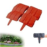 Rasenkante Kunststoff, Beetumrandung, Garten Beeteinfassung,Beetbegrenzung,Flexible Blumenbeet Umrandung, Beetzaun,Gartenpalisade Beetkanten Einfach Einschlagen,Keine Gräben Ausheben (Orange 20pieces)