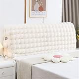Hearda Strecken Bett Kopfteil Bezug, Flauschig Bett Kopfteil Hussen, Weich Staubdicht Bettkopfteil All-Inclusive Bettkopfteil Bezug für Schlafzimmer Bett Dekor Kopfteil (180cm,Beige)