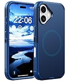 Diverbox Schutzhülle für iPhone 16, kompatibel mit MagSafe, mit Displayschutzfolie, Portschutz, mit Kamerasteuerungstaste, schlanke und robuste Handyhüllen für iPhone 16, Blau