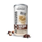 Layenberger Fit+Feelgood Slim Shake Powder, Mahlzeitersatz für 12 Portionen mit je 213 kcal (1x 396 g) - Schoko-Nuss