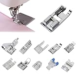 11 Stück Edelstahl Multifunktions Nähfuß,Saumfuss für Nähmaschine,Nähmaschine Haushaltszubehör Set,für Nähmaschine Von W6,Brother,Singer,Privileg,Janome,Husqvarna und Mehr Muth (Color:Silber)