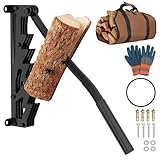 Eikuavons Holzspalter manuell, Manueller Holzspalter, Wandhalterung Brennholzspalter, Spalter Holz, Handholzspalter, Spanmesser, Wand Holzspalter, Anzündholz Spalten Werkzeug, Schwarz