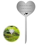 Onperpoe Grabstecker Edelstahl Grabschmuck Herz Blumenstecker Herz Form Personalisierte Grabdekoration Wetterfest Persönliche Friedhof Grabdeko Grabgestecke Grabschmuck Wetterfest Urnengrab 28cm
