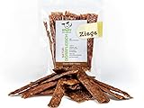 ROQSY Natur-Dörrfleisch 100% Ziege Trockenfleisch für Hunde 100g Kauartikel auch für Welpen getreidefrei Jerky Kaufleisch Hundesnack Kaustreifen Leckerlies Kaustangen schonend getrocknet