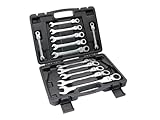 SECURA Ratschenschlüssel-Set 12-teilig Maulschlüssel Gelenkschlüssel Schraubenschlüssel Ratschenringschlüssel