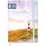 paper&you® Adressbuch A6+ mit Register A-Z und 120 g/m² Premium-Papier 'Leuchtturm' Buch für Kontakte, Geburtstage & Passwörter - nachhaltig & klimafreundlich