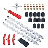 SUKITMISO 28 Stück Reifenheber Reifen Montiereisen 30 cm mit 3 Felgenschützern, Reifenmontage Werkzeug Reifenlöffel Montierhebel Reifenmontage Werkzeug Reifenmontiergerät für Motorrad Fahrrad Auto