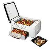hzexun Elektrogrill Tischgrill elektrisch mit 14 Spießen, Für Drinnen & Draußen I Gril Elektro Grill für Balkon Tisch I Elektrischer Plattengrill Indoor Grills Indoorgrill