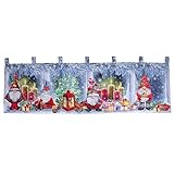Mojawo Weihnachtsgardine LED Gardine Weihnachten Scheibengardine X-Mas beleuchtet Fenstergardine 45x120cm