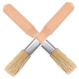 Ipetboom 2 Stück Runde Borstenpinsel mit Holzgriff Kleine Stencil Brushes für Öl Acrylfarben Langlebige Malpinsel für Künstler Leicht und Vielseitig für Acrylmalerei und Bastelarbeiten