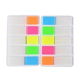 1600 Stück 16 Set Haftmarker Film Haftnotizen Haftstreifen Page Marker Tab Marker Index Tabs Index Sticky Notes Beschreibbar Bunt für Seitenmarkierung 44*12MM 5 Farbe