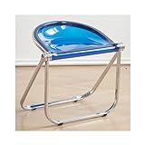 Moderner Armlehnstuhl aus Kunststoff mit Metallrahmen, faltbarer Küchenstuhl, rutschfeste Fußpolster, leicht, 250 kg Gewichtskapazität, perfekt für Esszimmer