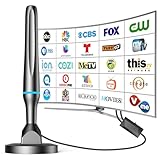 HDTV Zimmerantenne für Fernseher, Großer Reichweite und 360° Empfang, Mit Magnetfuß - 5 Meter Kabel, Unterstützt 4K HD-Kanäle & Alle TV-Geräte-Blue