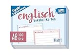 Häfft® Vokabel-Karten A8 Englisch liniert, 100 Stück, mit Ampel-Prinzip für das Langzeitgedächtnis - passend für gängige Lernboxen, handlich für unterwegs