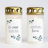 10x AUFKLEBER für GRABKERZEN Mix • Trauerkerzen • Eukalyptus • Sternenkind • Friedhofskerze • Motiv mit Spruch • Sticker für Grabdeko • witterungsbeständig • Größe für 3 Tage Brenndauer