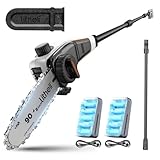 Litheli U20 Akku Hochentaster 20V mit 20 cm Schwert, Teleskop Hochentaster mit 2 * 2.0Ah Akku, Akku Teleskopsäge mit 8 m/s Schnittgeschwindigkeit zum Schneiden und Beschneiden von Ästen