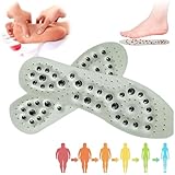 Magnetische Massage Einlegesohle für Frauen Herren,Massage Akupressur Schuheinlagen Einlegesohle Orthopädische Magnet Einlegesohlen zum Abnehmen Durchblutung(Size:43,Color:Weiß)
