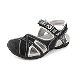 HEVA Damen Sandalen Wandern Outdoor Trekking Sportliche Wanderschuhe(4UK 37EU, Schwarz)