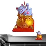 Chinesische Glückskatze, Glückskatze Statue Glückskatze mit solarbetriebenem Design, Katzenfiguren Heimdekoration, Glückskatze Dekoration für Auto, Zimmer, Heimdisplay