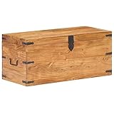 vidaXL Akazienholz Massiv Truhe Truhenbank Sitztruhe Bank Flurbank Sitzbank Holztruhe Aufbewahrungsbox Holzkiste Schatztruhe 90x40x40cm