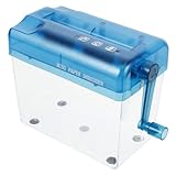 Angoily Mini Hand Aktenvernichter Manuell Tragbarer Papierzerkleinerer für Zuhause Büro Leichtgewichtiger Desktop Papierschneider für Dünnes und Dickes Papier