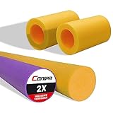 Conipa® - 2 Stück Schwimmnudel (160 x 7 cm) für Kinder& Erwachsene INKL. VERBINDER (Schaumstoff) - Poolnudel Set ab 3-10 Jahre (Made IN Europe) - Pool Wassernudel & Spielzeug (Lila + Orange)