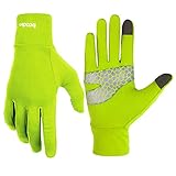 BOODUN Leichte Sporthandschuhe Laufhandschuhe Running Handschuhe Slim mit Touchscreen-Funktion und Anti-Rutsch Funktion - Grün - L/XL